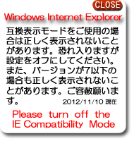 Windows8+IE10のバージョン警告画像